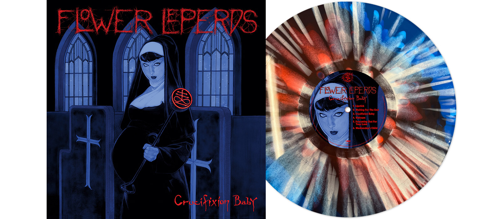 FLOWER LEPERDS - Crucifixion Baby 12" LP - SPLATTER FLOWER LEPERDS - Crucifixion Baby 12" LP - SPLATTER