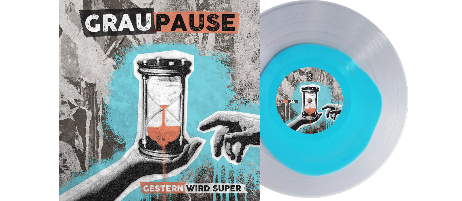 GRAUPAUSE - Gestern wird super 12" LP - CLEAR/BLUE GRAUPAUSE - Gestern wird super 12" LP - CLEAR/BLUE