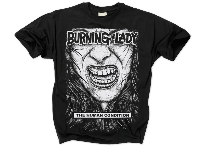 merch0077-1 BURNING LADY - The Human Condition T-Shirt