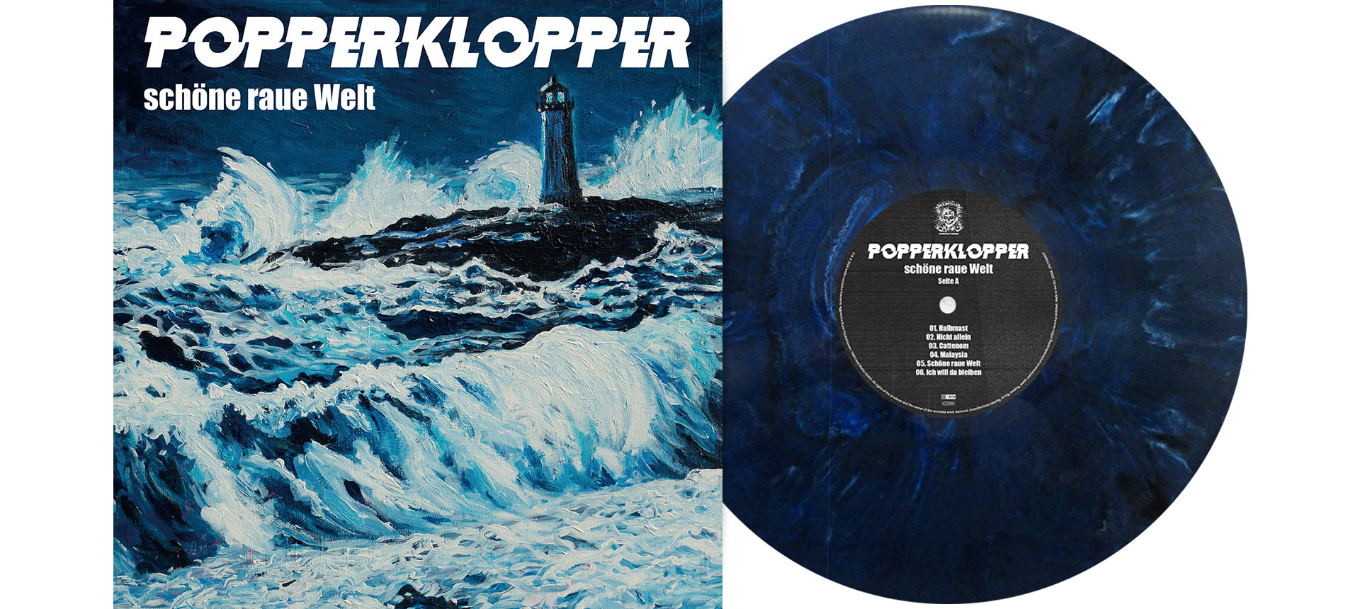 POPPERKLOPPER - Schöne raue Welt 12" LP - BLUE MARBLED