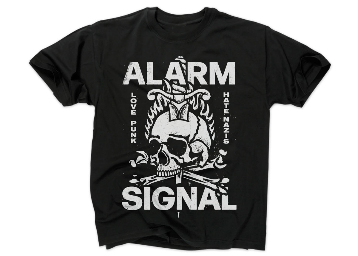 AS_LPHN-Shirt_Mockup ALARMSIGNAL - Love Punk - Hate Nazis T-Shirt