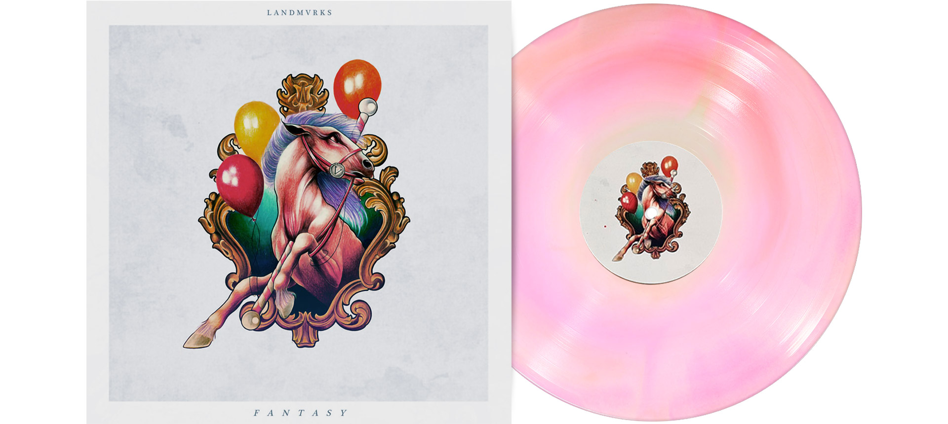 LANDMVRKS - Fantasy 12" LP - WHITE PINK TWISTER LANDMVRKS - Fantasy 12" LP - WHITE PINK TWISTER