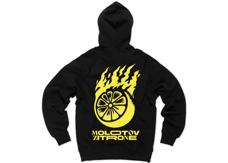 FAHNENFLUCHT - Molotov Zitrone Hoodie - YELLOW PRINT FAHNENFLUCHT - Molotov Zitrone Hoodie - YELLOW PRINT