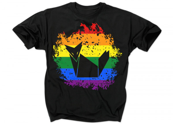 BLAUFUCHS - Logo Regenbogen T-Shirt