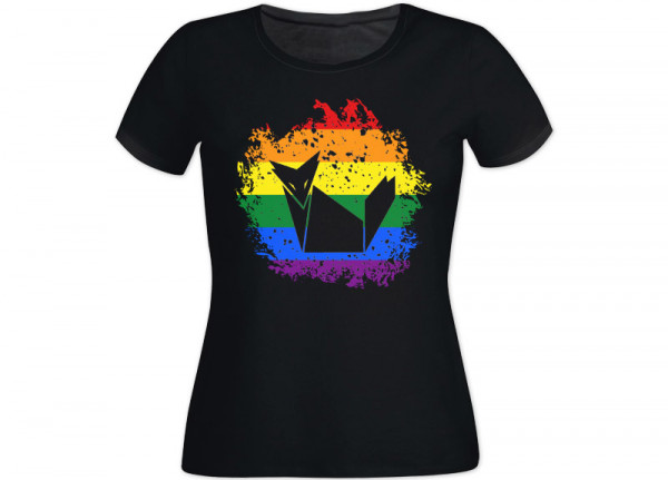 BLAUFUCHS - Logo Regenbogen Tailliertes Shirt